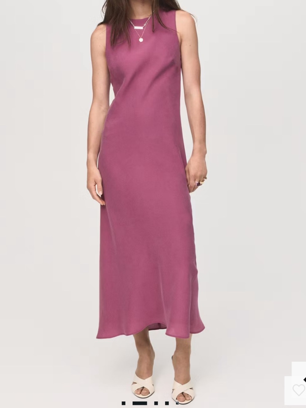 Mango Sleeveless Dress in Mauve LONG MODAL DRESS 4090